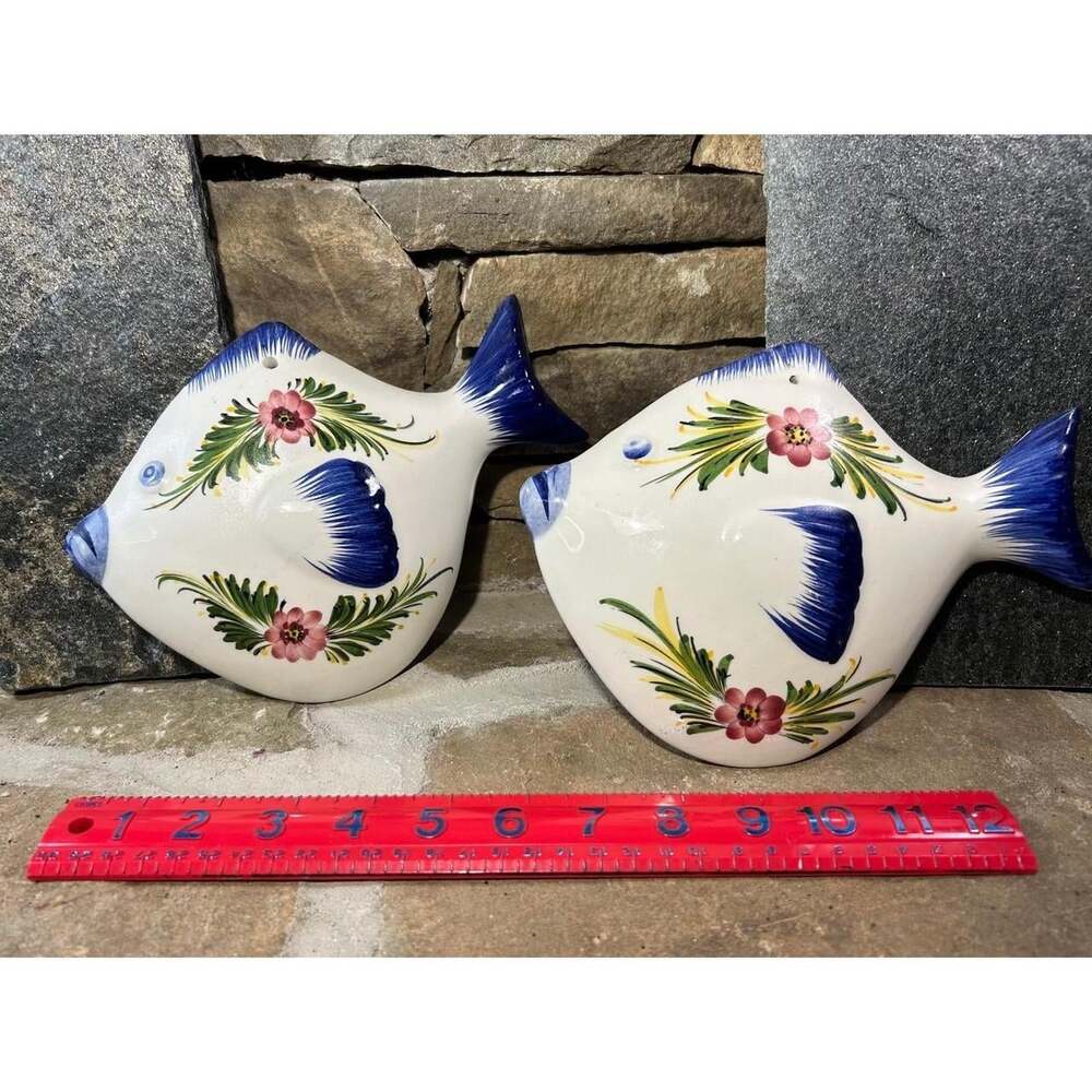 Vintage Ceramic Fish Wall Decor 4 F 9 F